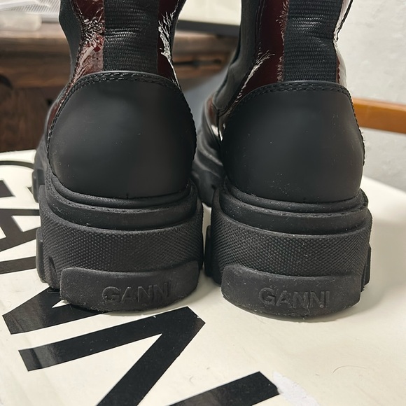 Ganni Patent Leather Cleated Chelsea Boot - Picture 5 of 7